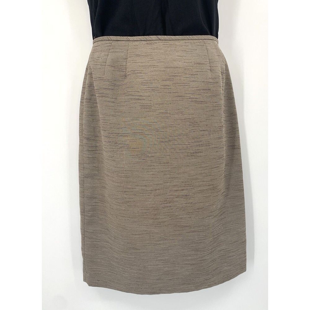 Le Suit Brown textured Women's Pencil Knee Length‎ Skirt Size 8